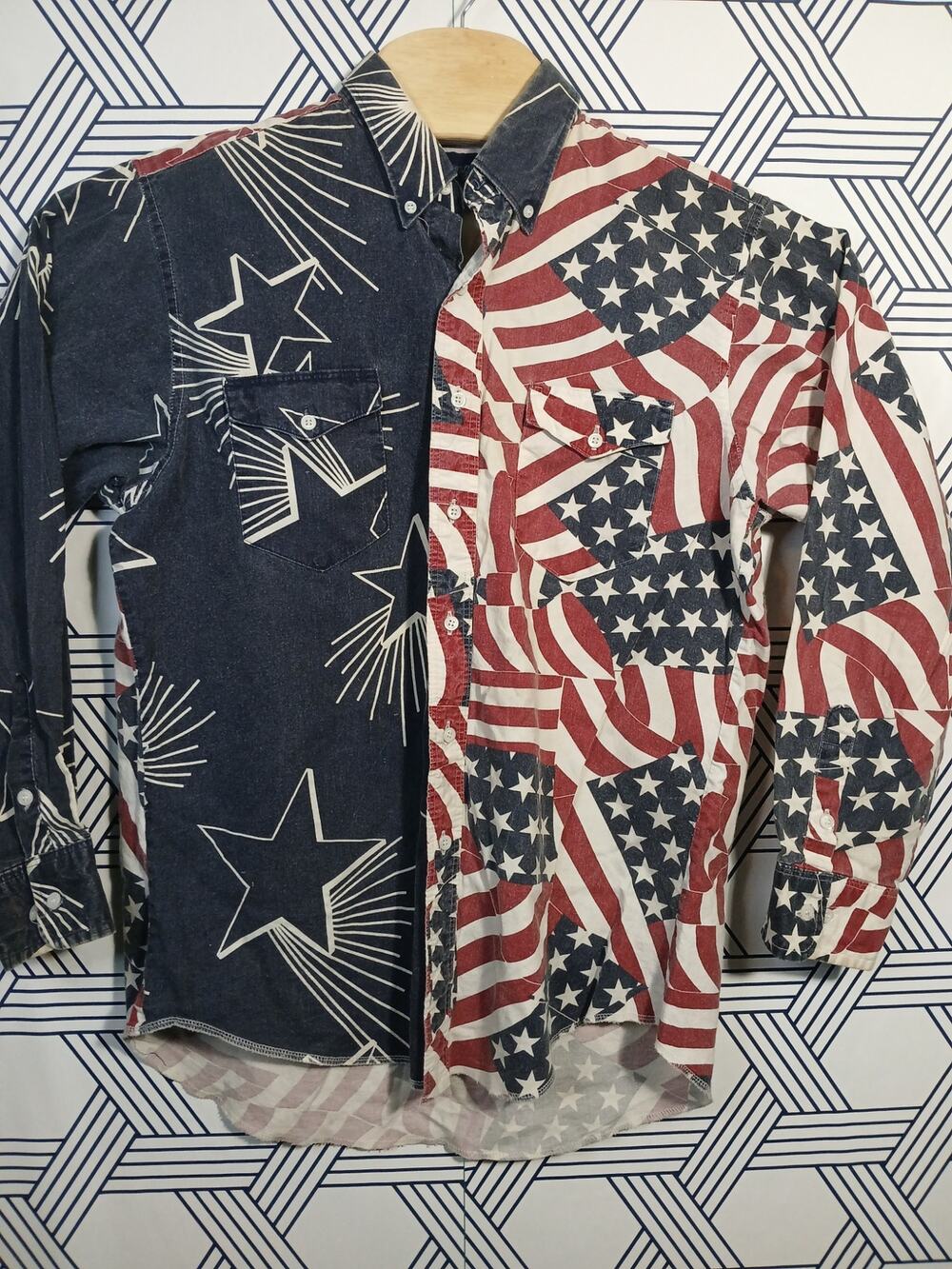 Wrangler Patriotic Western Shirt Cowboy Core Americana Vintage